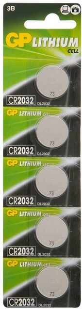 Элемент питания GP CR2032-7CR5 Lithium CR2032 отрывной блок (5шт)