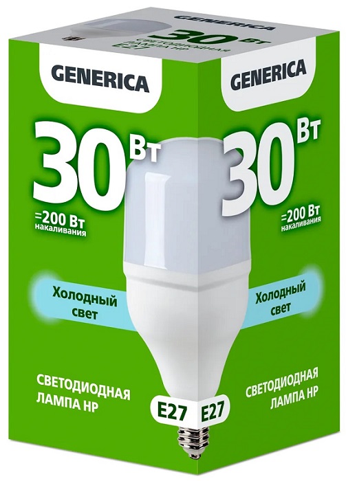 Лампа LED HP E27 6500К 30Вт 3000Lm GENERICA
