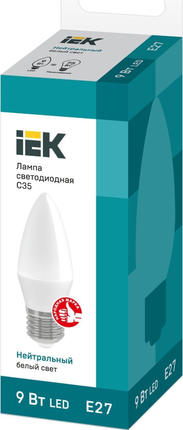 Лампа LED C35 E27 4000К 9Вт 810Lm IEK