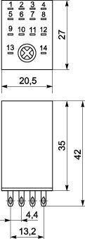 Реле РЭК 78/4 (MY4) кат. 220В 3А AC IEK