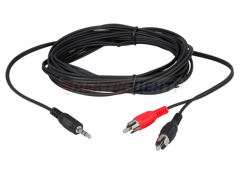 Шнур  3.5мм  стерео штекер - 2 RCA  5М  REXANT