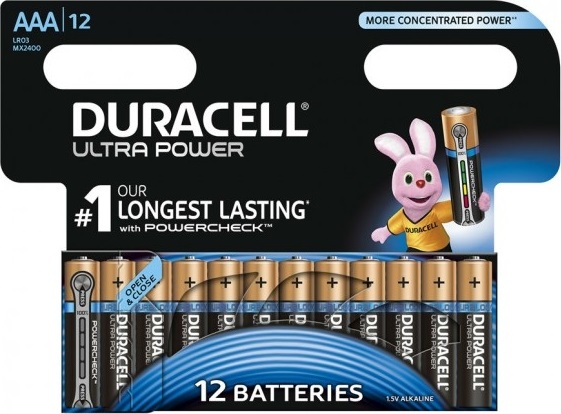 Элемент питания Duracell LR03 Ultra Power BL-12 (батарейка,1.5В)