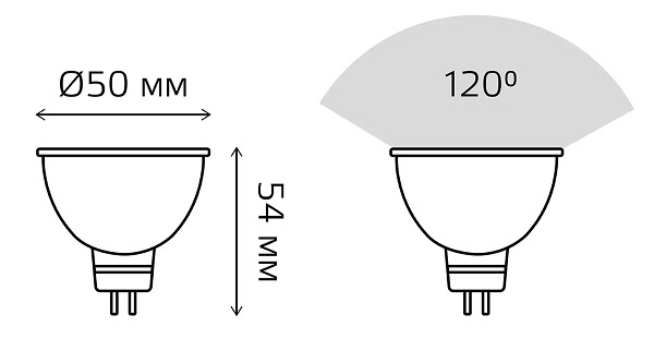 Лампа GAUSS LED MR16 7W 220V GU5.3 2700K 600Lm