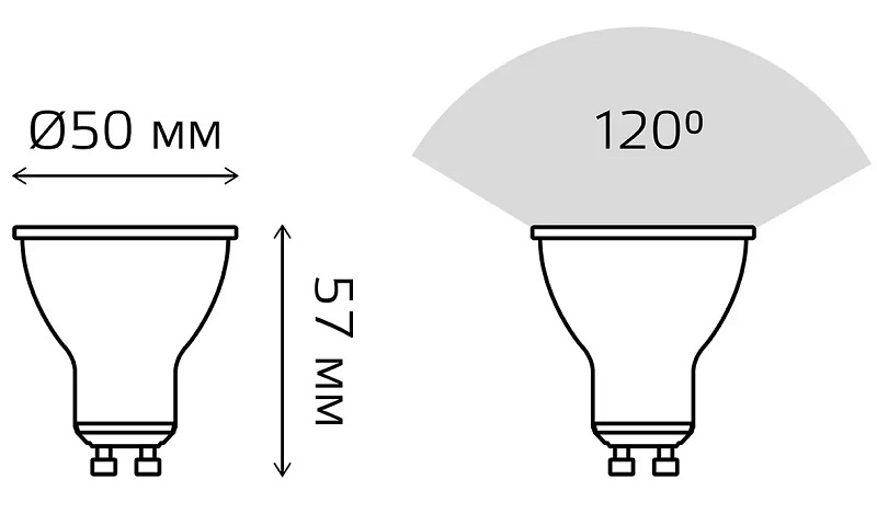 Лампа GAUSS LED DIMMER GU10 5W 220V 4100K 530Lm