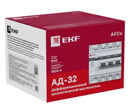 АВДТ АД-32 C40/3+N /30мА, тип АС, 4,5кА PROXIMA EKF