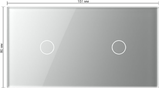 Панель для 2-х сенсорных выключателей (1+1) Серый Livolo