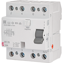 УЗО EFI6-P2 63/4/0.03 30мА, тип АС, 6кА ETI