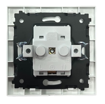 Розетка 1-я с/з белая SD-P1011W "Standard" AWSproducts