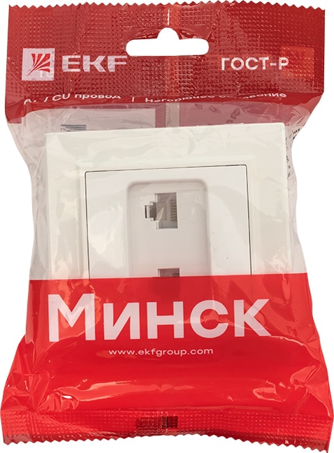 Розетка СП компьютерная 2-я RJ-45 белая Basic Минск