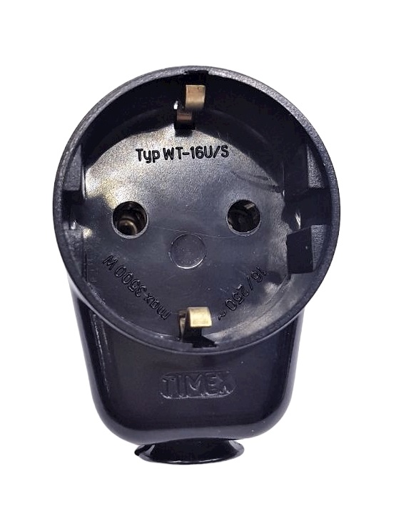 Вилка угловая WT-16UG-S с розеткой (15 шт.)