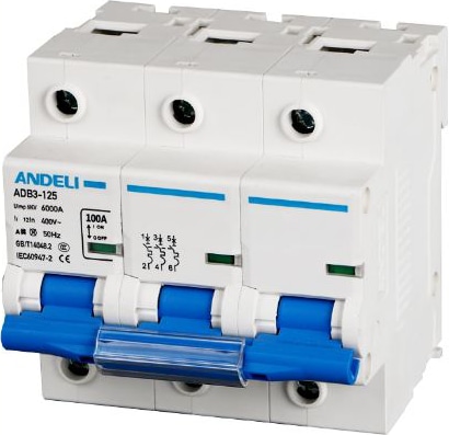 Автоматический выключатель ADB3-125 C125/3 10kA Andeli, 