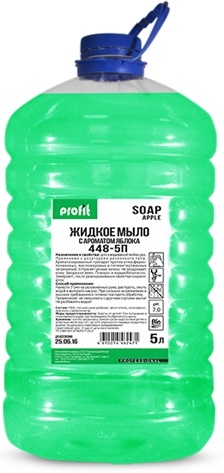 Жидкое мыло для рук с ароматом зеленого яблока Profit Soap apple 5л (ПЭТ) (4шт/кор.)