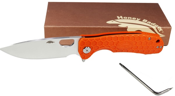 Нож Honey Badger Flipper L (HB1006) с оранжевой рукоятью