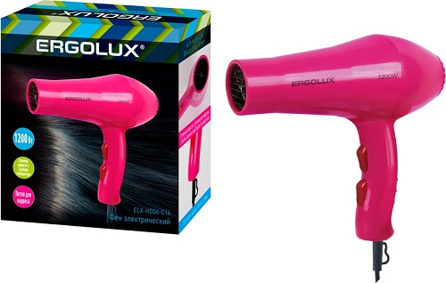 Фен ПРОМО 1200 Вт, 220-240В, розовый ELX-HD06-C14 ERGOLUX