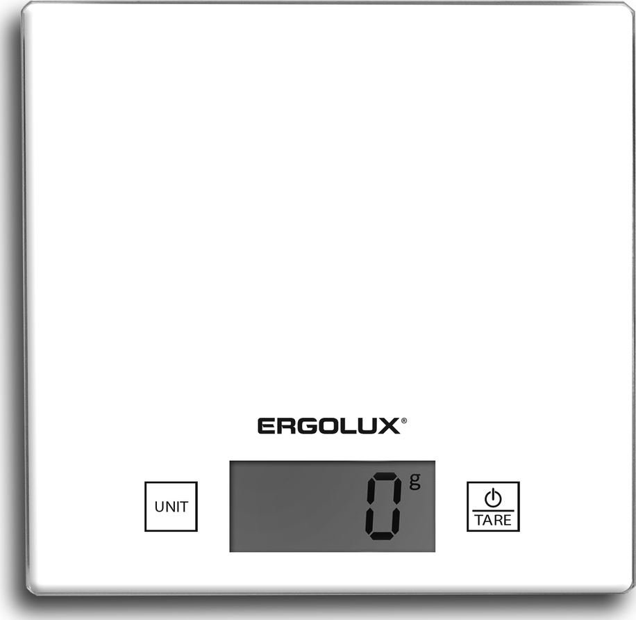 Весы кухонные белые (до 5 кг, 150*150 мм) ERGOLUX ELX-SK01-С01