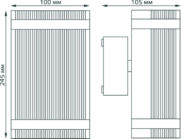 Светильник Gauss Enigma настенный 2xGU10, 100*105*300mm, 2xMax.50W, IP54