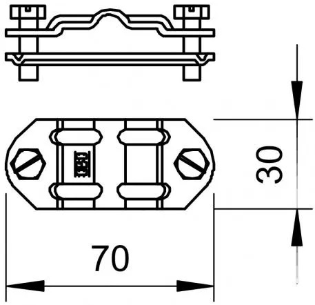 Соединитель 233 A VA продольный проволоки D 8-10 мм и полосы 30-40 мм