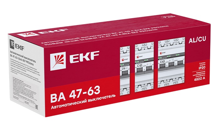 Автоматический выключатель ВА 47-63 C50/4 4.5кА Proxima EKF