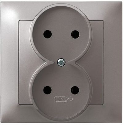 Розетка GP-2Y/M/23 1020 двойная б/з  (с рамкой)