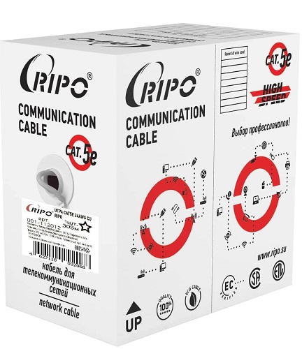 Кабель RIPO UTP4 CAT5E 24AWG  Cu 305м (медь)