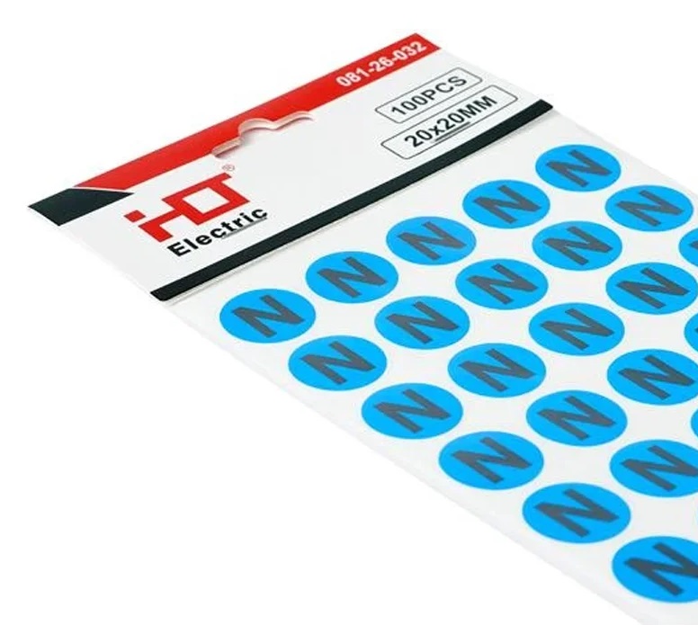 Знаки безопасности символ "N" d=20мм синий (уп./100 шт) HLT, уп