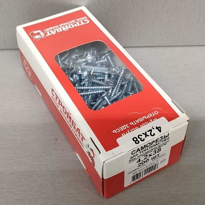 Саморез с прессшайбой острый 4,2*38 (200 шт.) (Стройбат)