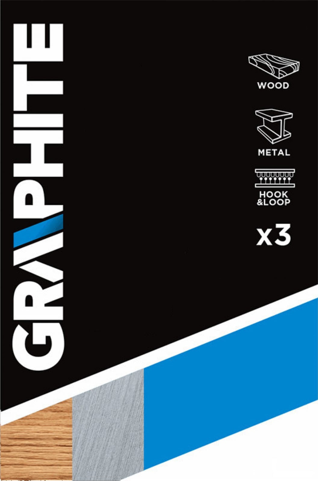 Абразивная бумага 115 x 160 мм, K40, 3 шт. GRAPHITE, уп