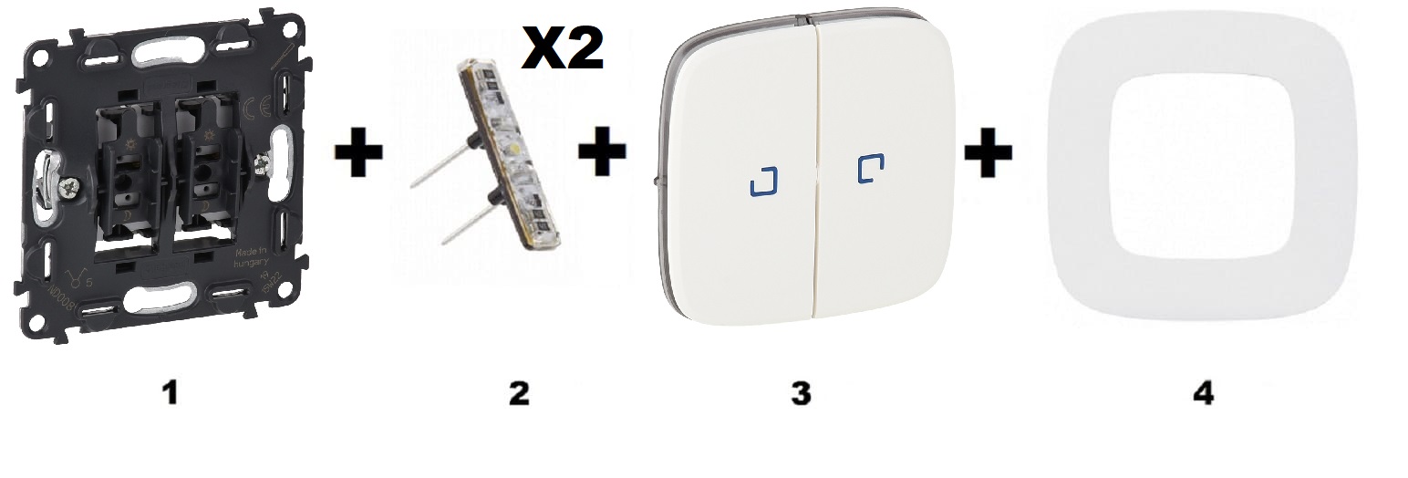 Лицевая панель для Выключатель 2-кл. с подсв. Белый ALLURE LEGRAND