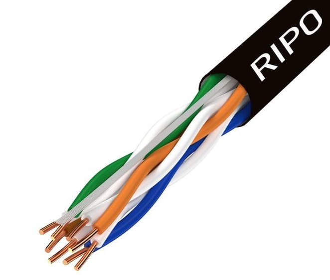 Кабель RIPO UTP4 CAT5E 24AWG 305м CCA (outdoor) Plus Fluke test