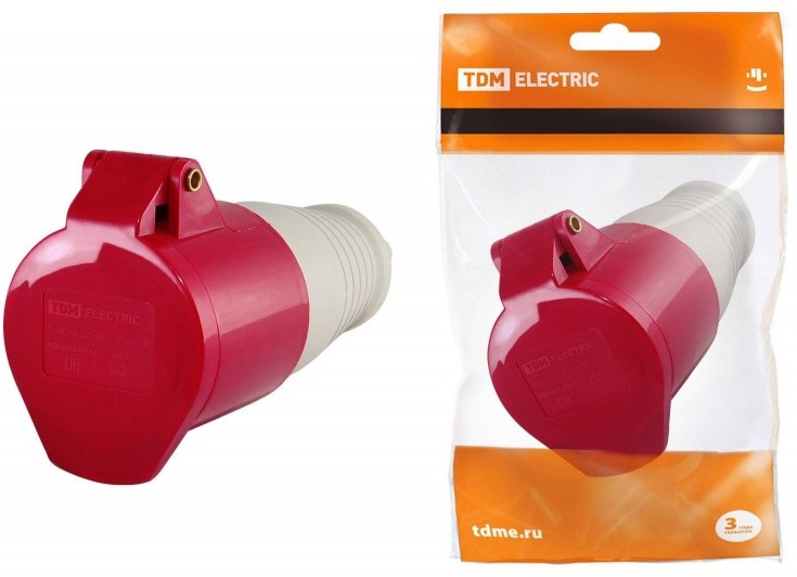 Розетка переносная 32А 5п (3P+N+PE) 225 IP44, 380В TDM