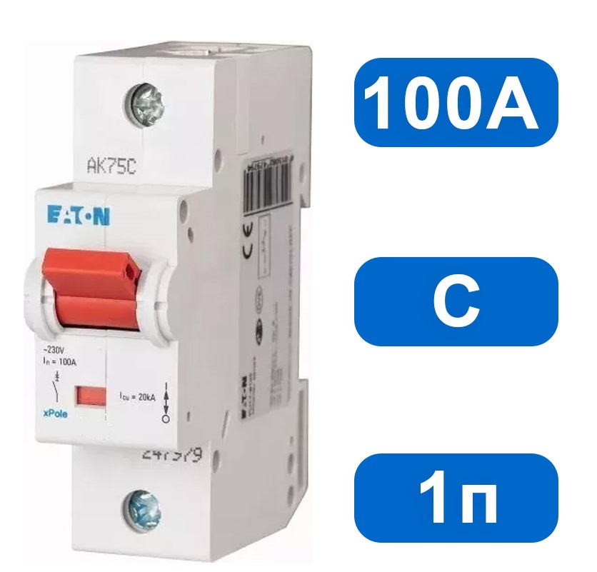 Автомат PLHT-C100 (C) 100А 1-pol