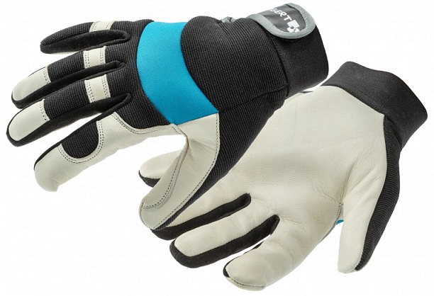 Перчатки рабочие кожаные, STOR, размер 9 HOEGERT, п