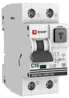 АВДТ-63 C16/1+N 30мА, мех.,тип А, 6кА PROXIMA EKF