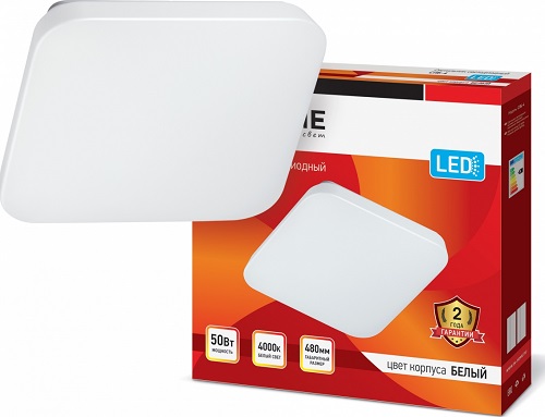 Светильник LED СПБ-4 50Вт 230В 4000К 3400лм 480х480х65мм белый IN HOME