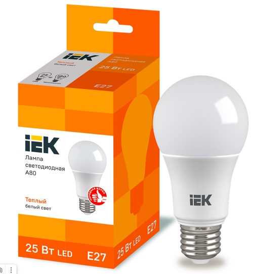 Лампа светодиодная LED-A80 eco 25Вт 230В 3000К E27 2500Lm IEK