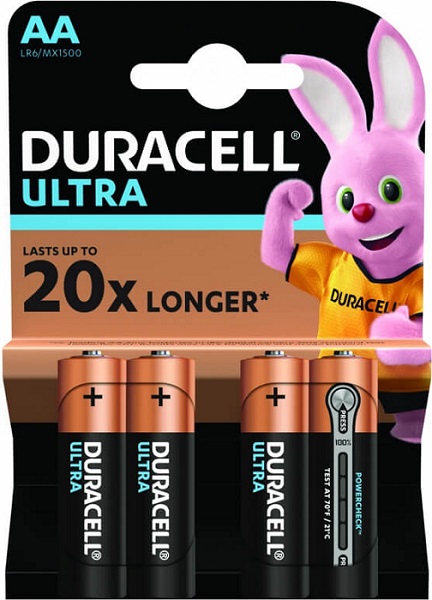 Элемент питания Duracell LR6 Ultra Power BL-4 (батарейка,1.5В)