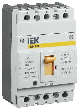 Автоматический выключатель ВА44-33 125А/3 15кА, 400В, IEK