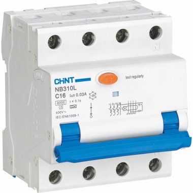 АВДТ NB310L/3N C25/3+N 30мА, тип АC, 6кА CHINT