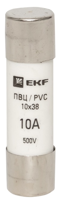Вставка плавкая цилиндрическая ПВЦ (10х38) 10А EKF PROxima, 