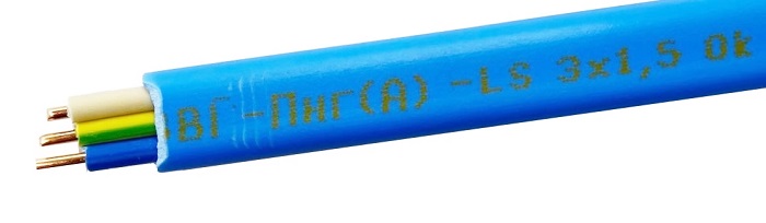 Кабель ВВГ-пнг(A)-LS 3* 1,5 (ГОСТ) (плоский) (отмотка) -0,66 синий
