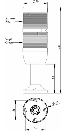 Сигнальная колонна 70 мм, к/з. 24В Emas