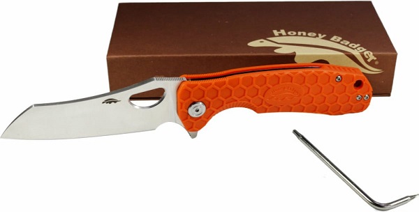 Нож Honey Badger Wharncleaver D2 L (HB1160) с оранжевой рукоятью