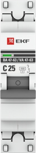 Автоматический выключатель ВА 47-63 B25/1 4.5кА Proxima EKF