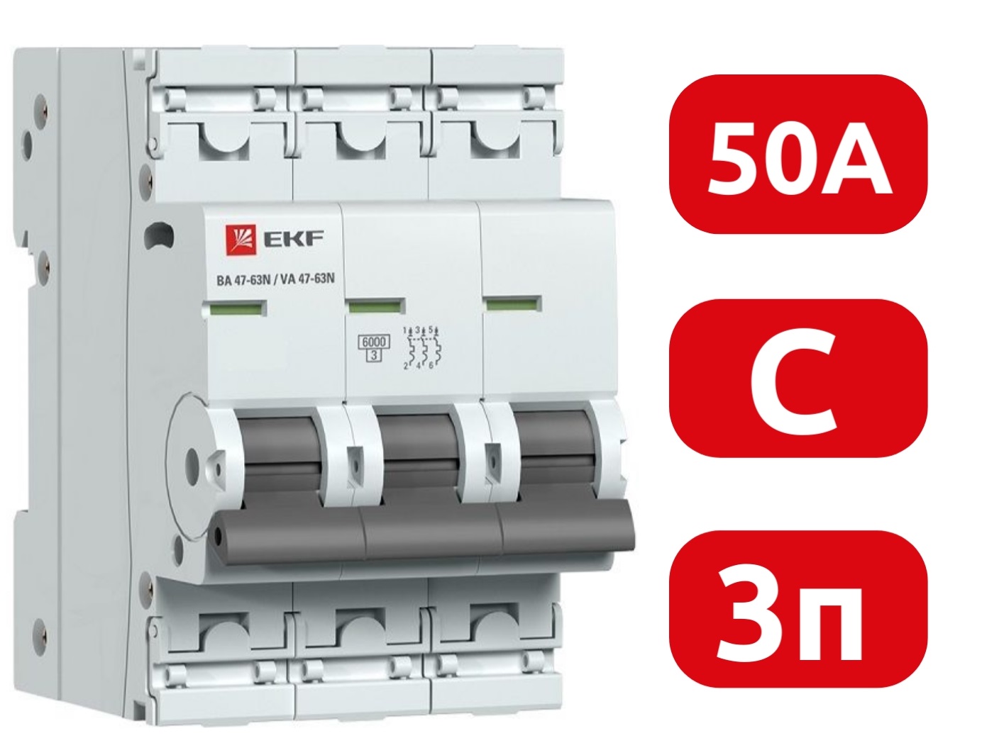 Автоматический выключатель ВА 47-63N C50/3 6кА Proxima EKF