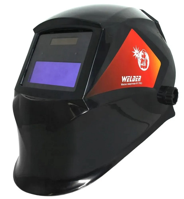 Маска сварочная WELDER PRO Ф1 СБ Хамелеон 90x35 мм, DIN 3/11, в пакете