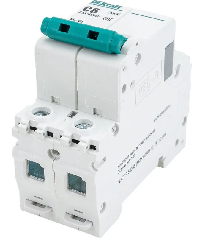 Автоматический выключатель ВА-101 C6/2 4.5кА Dekraft