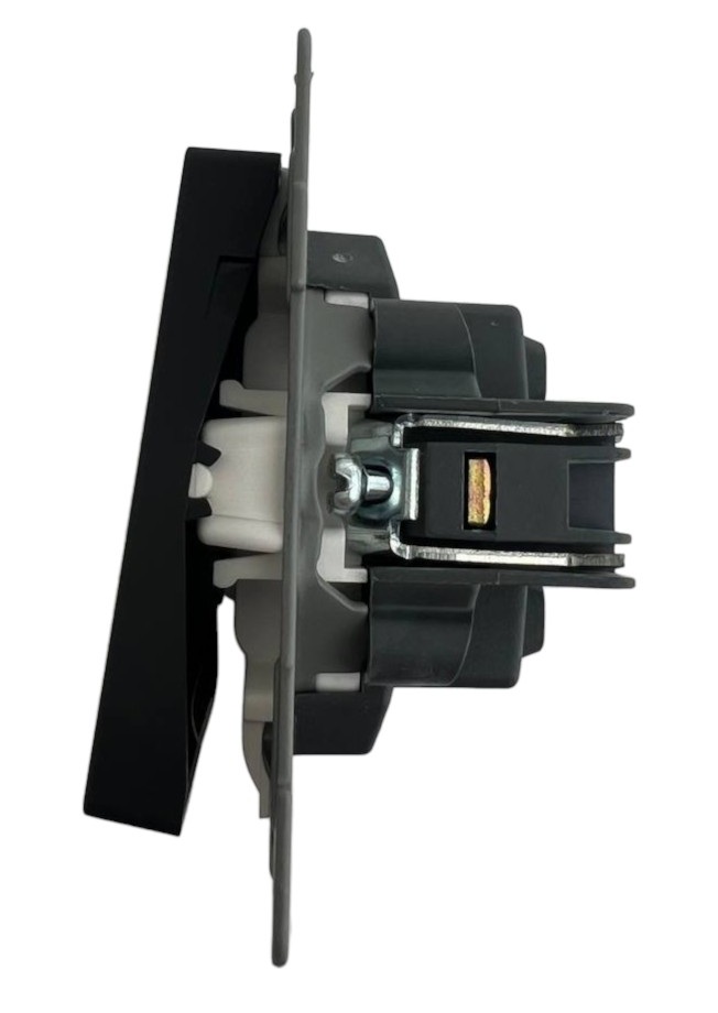 Выключатель 2-кл. чёрный U2B-002-1 SoftTouch "Uno" AWSproducts