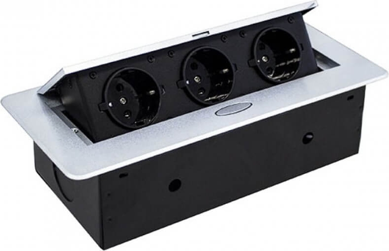 Розетка горизонтальная выдвижная 3EU Белая OvalC Ami Socket