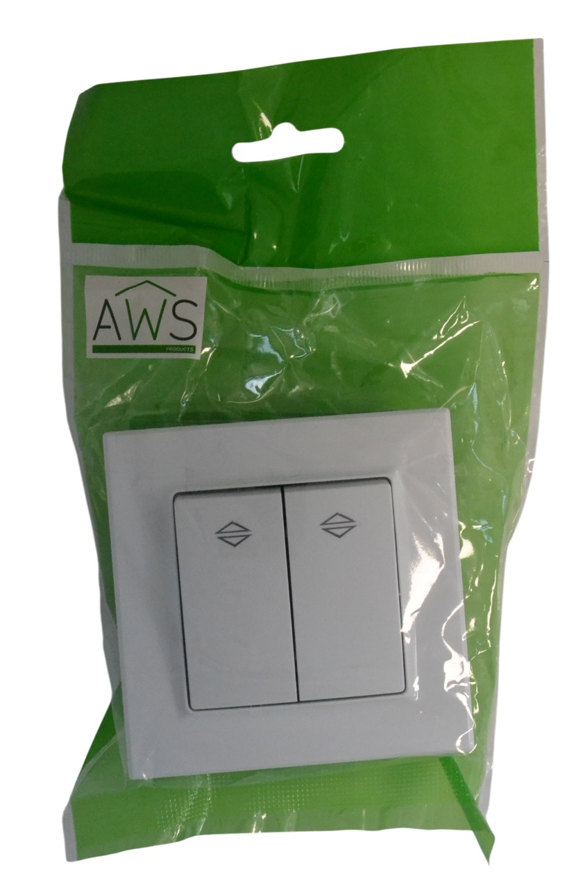 Выключатель проходной 2-кл. белый SD-P1007W "Standard" AWSproducts