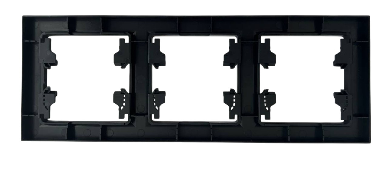 Рамка 3-я чёрная горизонтальная U2B-031 SoftTouch "Uno" AWSproducts
